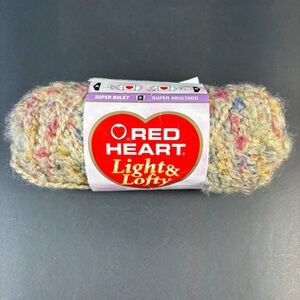 Vintage Red Heart Light & Lofty Yarn Discontinued Super Bulky 6 Skein NWT